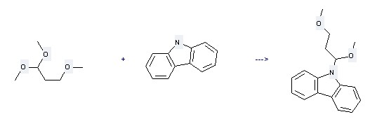 The 9-(1,3-dimethoxy-propyl)-9H-carbazole could be obtained by the reactants of Propane,1,1,3-trimethoxy- and carbazole. 